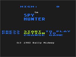 Title screen of Spy Hunter on the Atari 8-bit.