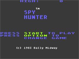 Title screen of Spy Hunter on the Atari 8-bit.