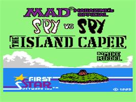 Title screen of Spy vs. Spy II: The Island Caper on the Atari 8-bit.