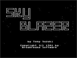Title screen of Star Blazer on the Atari 8-bit.