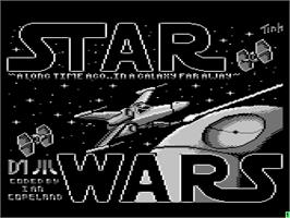 Title screen of Star Wars: Return of the Jedi - Death Star Battle on the Atari 8-bit.