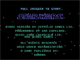 Title screen of Star Wars on the Atari 8-bit.