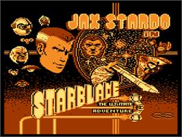 Title screen of Starblade on the Atari 8-bit.