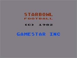 Title screen of Starbowl Football on the Atari 8-bit.