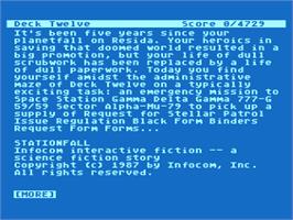 Title screen of Stationfall on the Atari 8-bit.