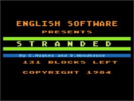 Title screen of Strange Odyssey on the Atari 8-bit.