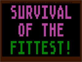 Title screen of Survival Of The Fittest on the Atari 8-bit.