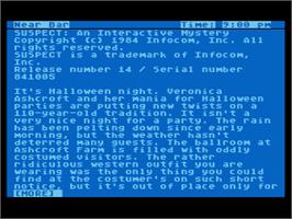 Title screen of Suspect on the Atari 8-bit.