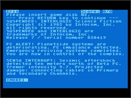 Title screen of Suspended on the Atari 8-bit.