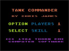 Title screen of Tank Commander on the Atari 8-bit.