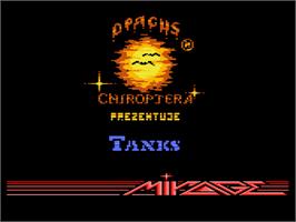 Title screen of Tanks on the Atari 8-bit.