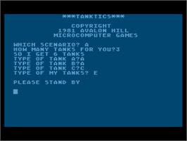 Title screen of Tanktics on the Atari 8-bit.