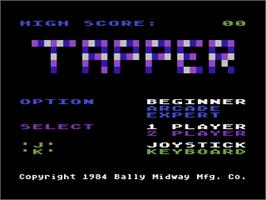 Title screen of Tapper on the Atari 8-bit.