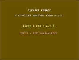 Title screen of Theatre Europe on the Atari 8-bit.