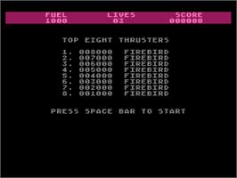 Title screen of Thrust on the Atari 8-bit.