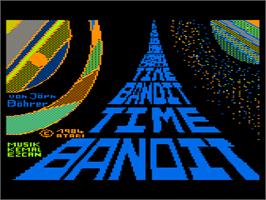 Title screen of Time Bandit on the Atari 8-bit.