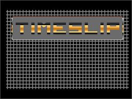 Title screen of Timeslip on the Atari 8-bit.