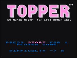 Title screen of Topper on the Atari 8-bit.