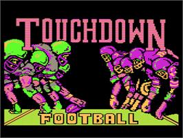 Title screen of Touchdown Football on the Atari 8-bit.