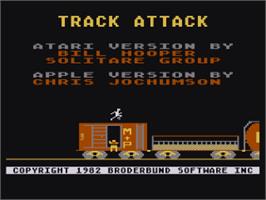 Title screen of Track Attack on the Atari 8-bit.