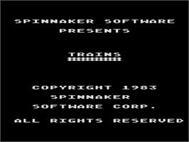 Title screen of Trains on the Atari 8-bit.