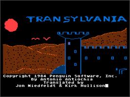 Title screen of Transylvania on the Atari 8-bit.