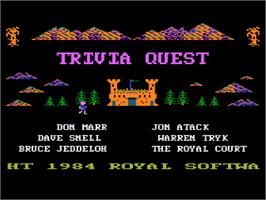 Title screen of Trivial Pursuit on the Atari 8-bit.