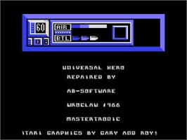 Title screen of Universal Hero on the Atari 8-bit.