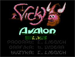 Title screen of Vicky on the Atari 8-bit.