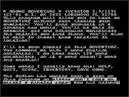 Title screen of Voodoo Castle on the Atari 8-bit.
