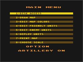 Title screen of Wargame Construction Set on the Atari 8-bit.