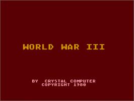 Title screen of World War 3 on the Atari 8-bit.