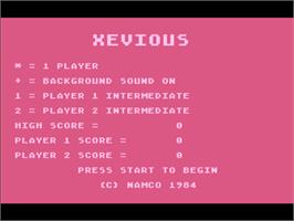 Title screen of Xevious on the Atari 8-bit.