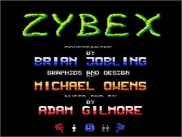 Title screen of Zybex on the Atari 8-bit.
