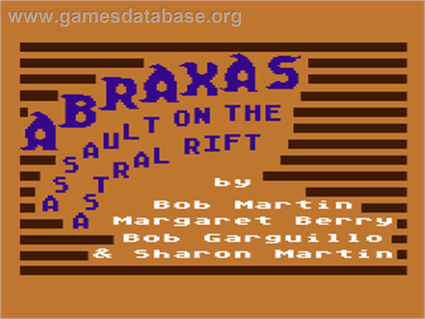 Abraxas Adventure No. 1: Assault on the Astral Rift - Atari 8-bit - Artwork - Title Screen