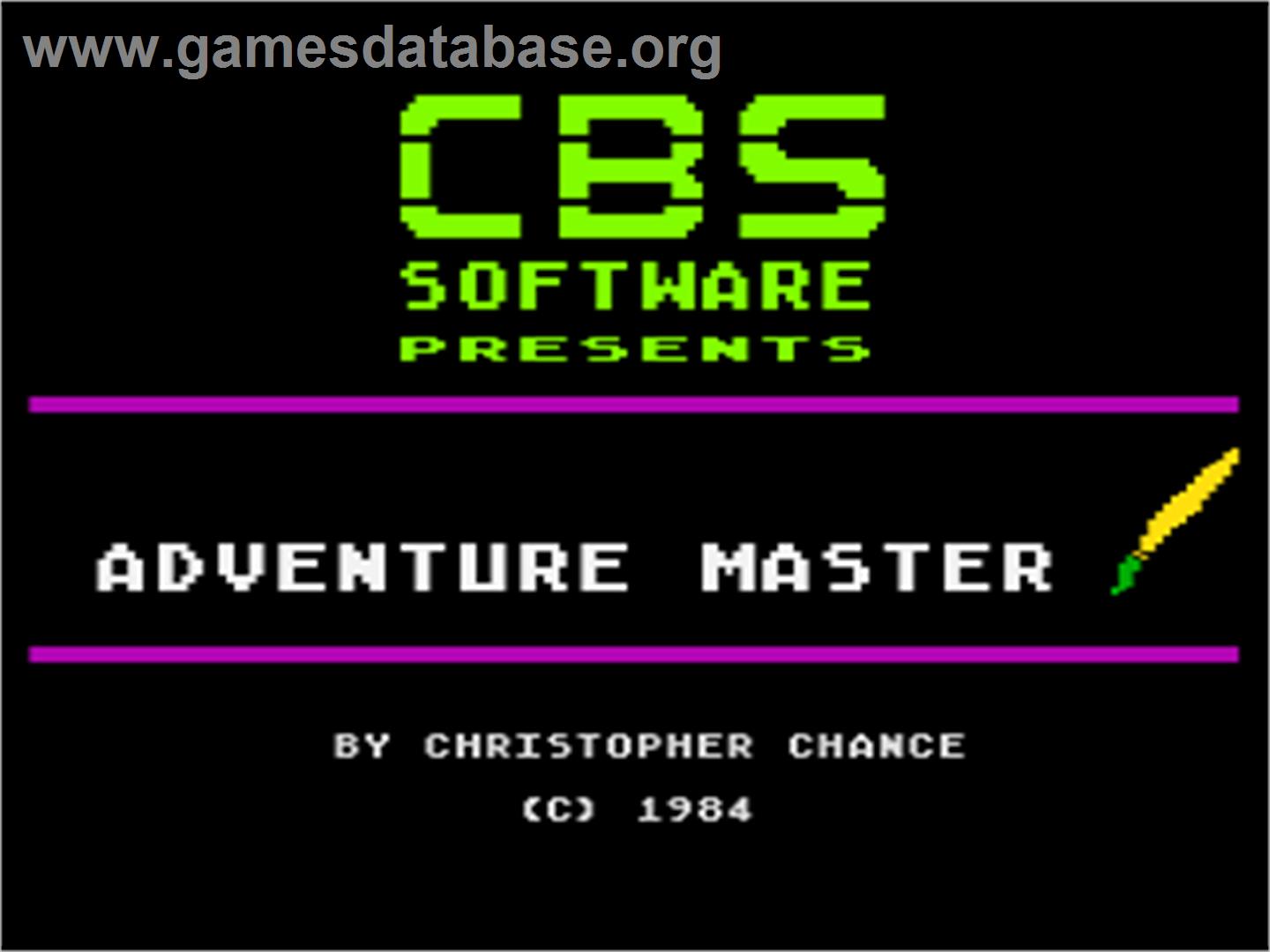 Adventure Master - Atari 8-bit - Artwork - Title Screen