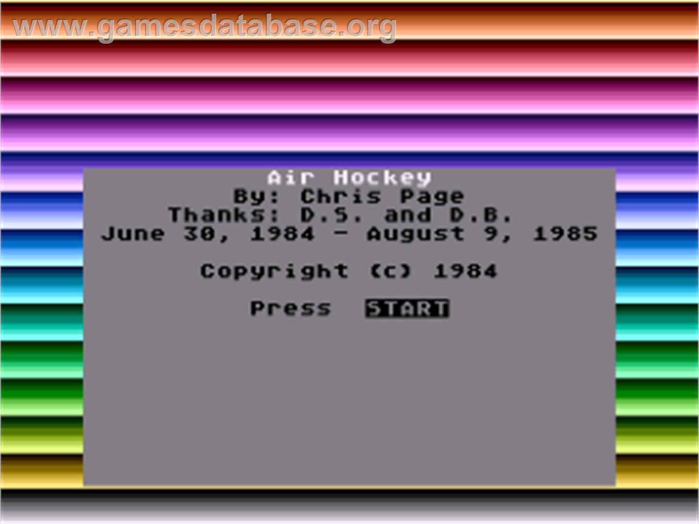 Air Hockey - Atari 8-bit - Artwork - Title Screen