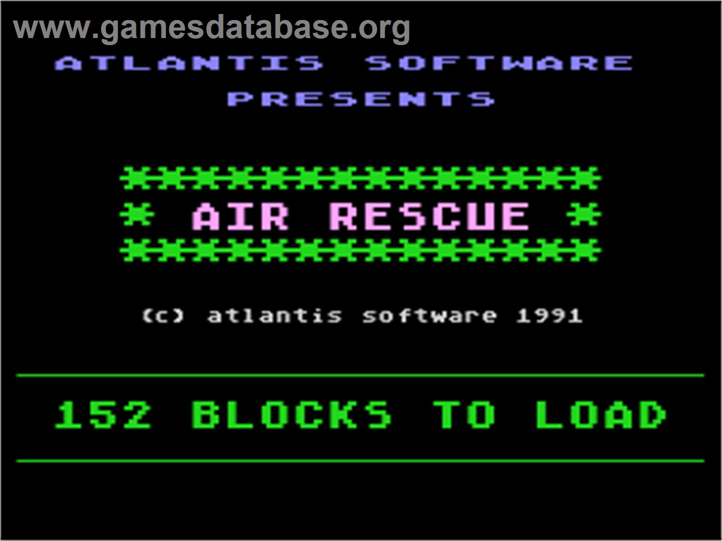 Air Rescue - Atari 8-bit - Artwork - Title Screen
