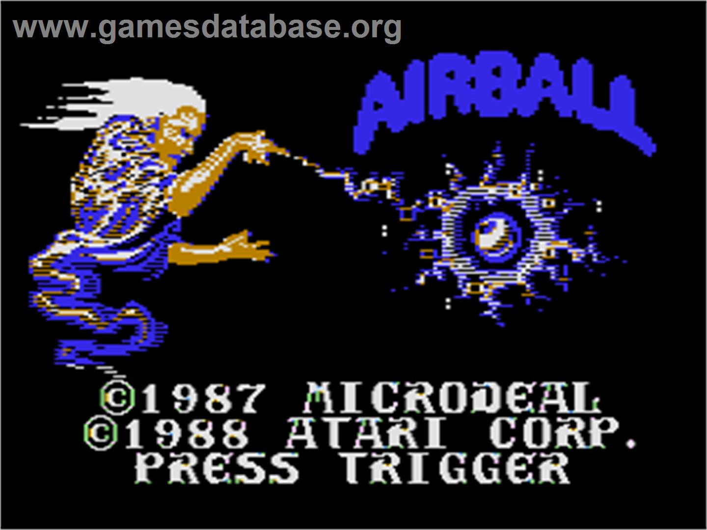 Airball - Atari 8-bit - Artwork - Title Screen