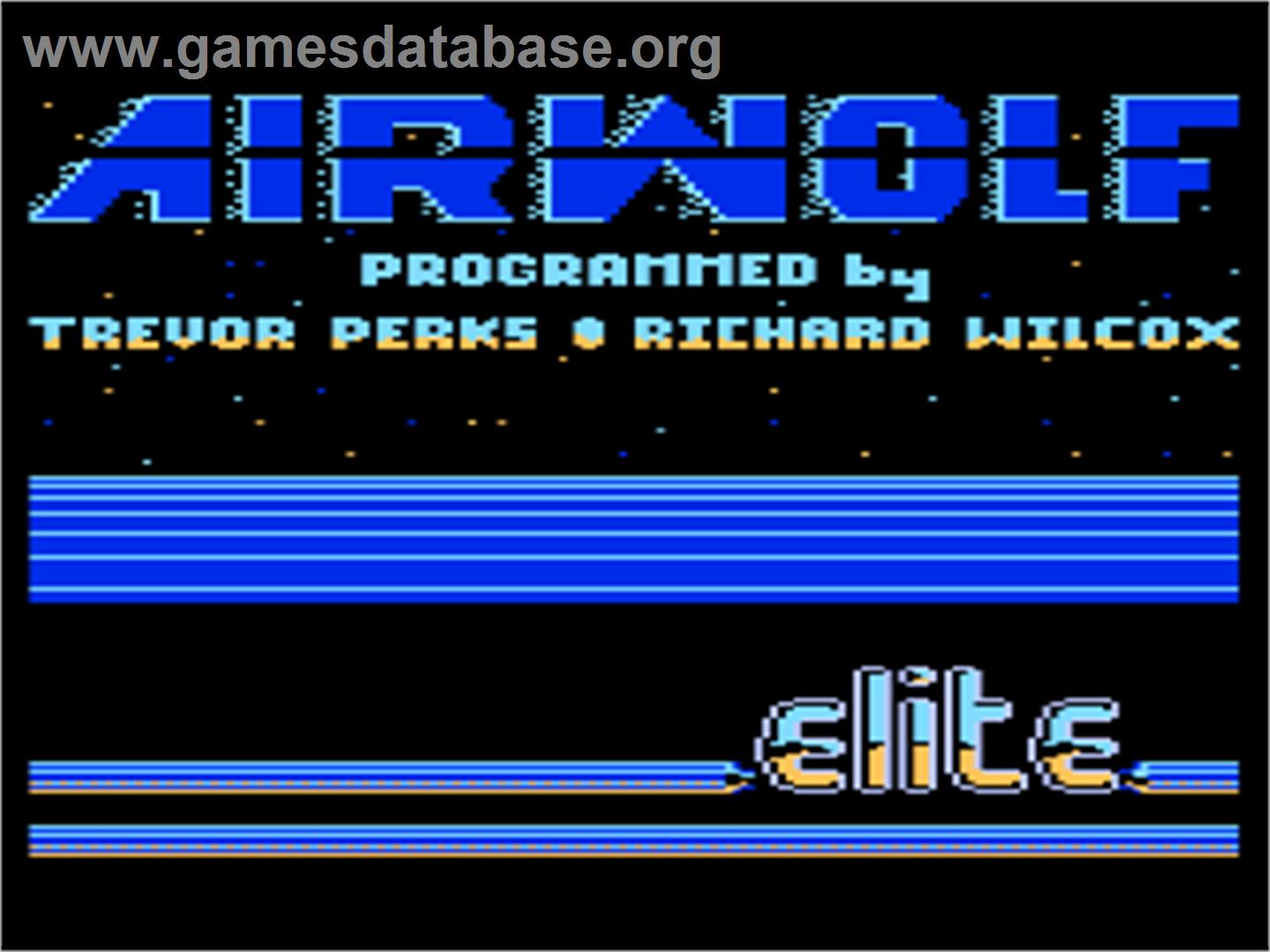 Airwolf - Atari 8-bit - Artwork - Title Screen
