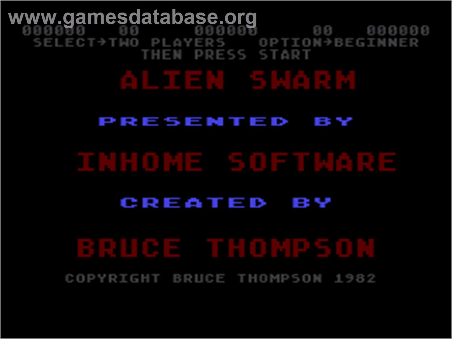Alien Swarm - Atari 8-bit - Artwork - Title Screen