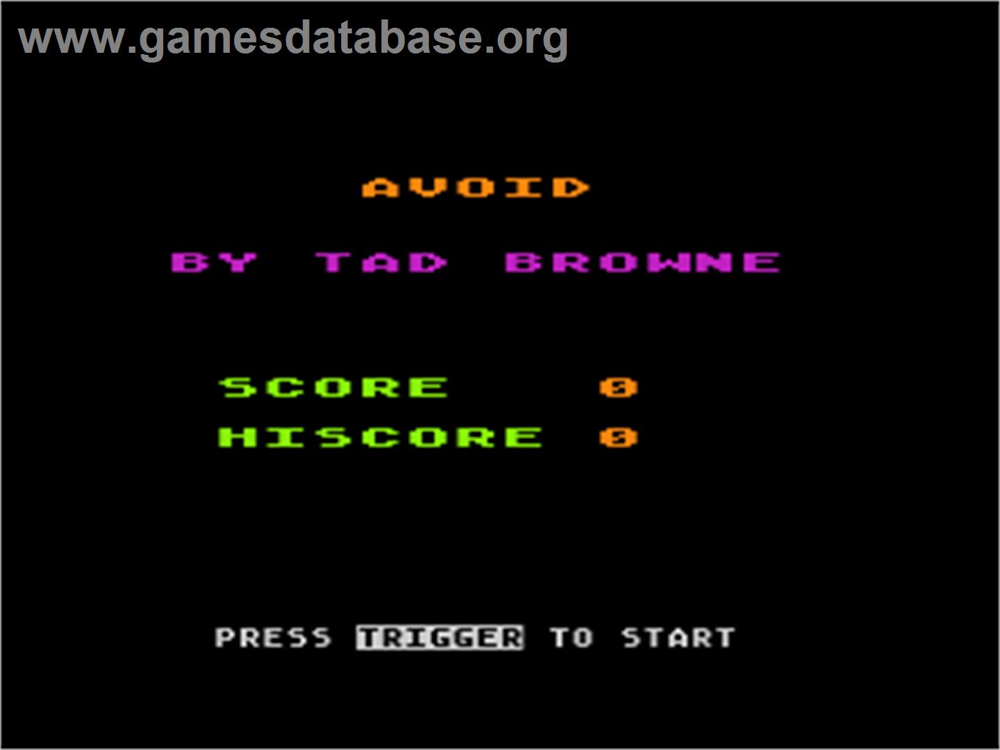 Avoid - Atari 8-bit - Artwork - Title Screen
