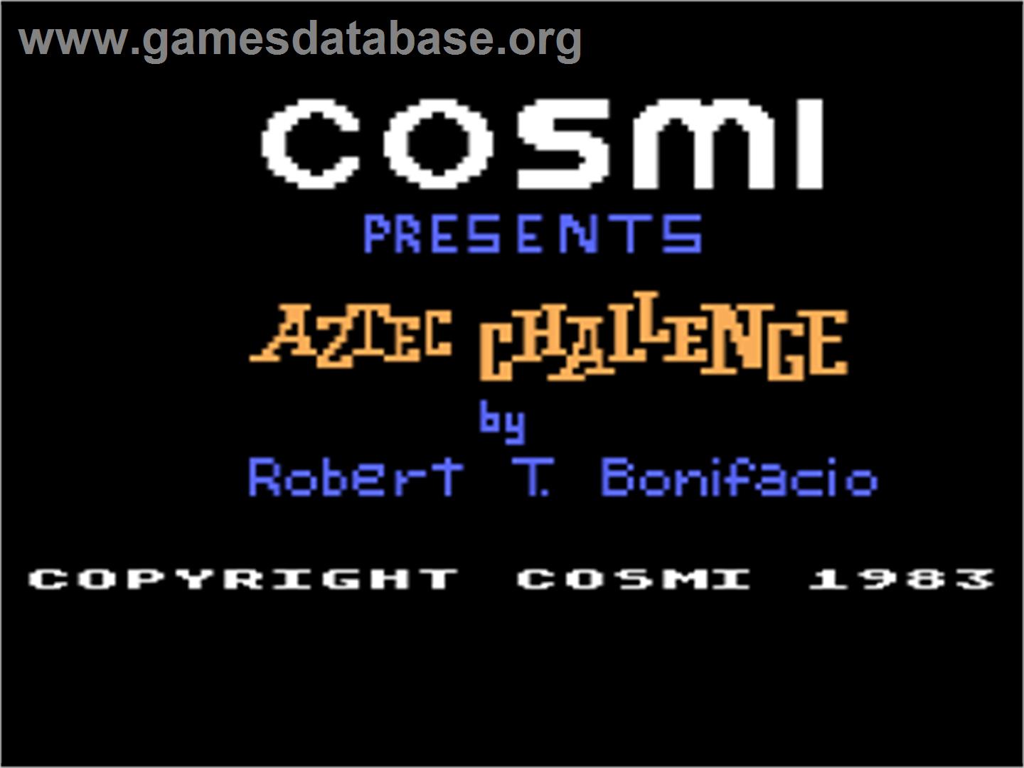 Aztec Challenge - Atari 8-bit - Artwork - Title Screen