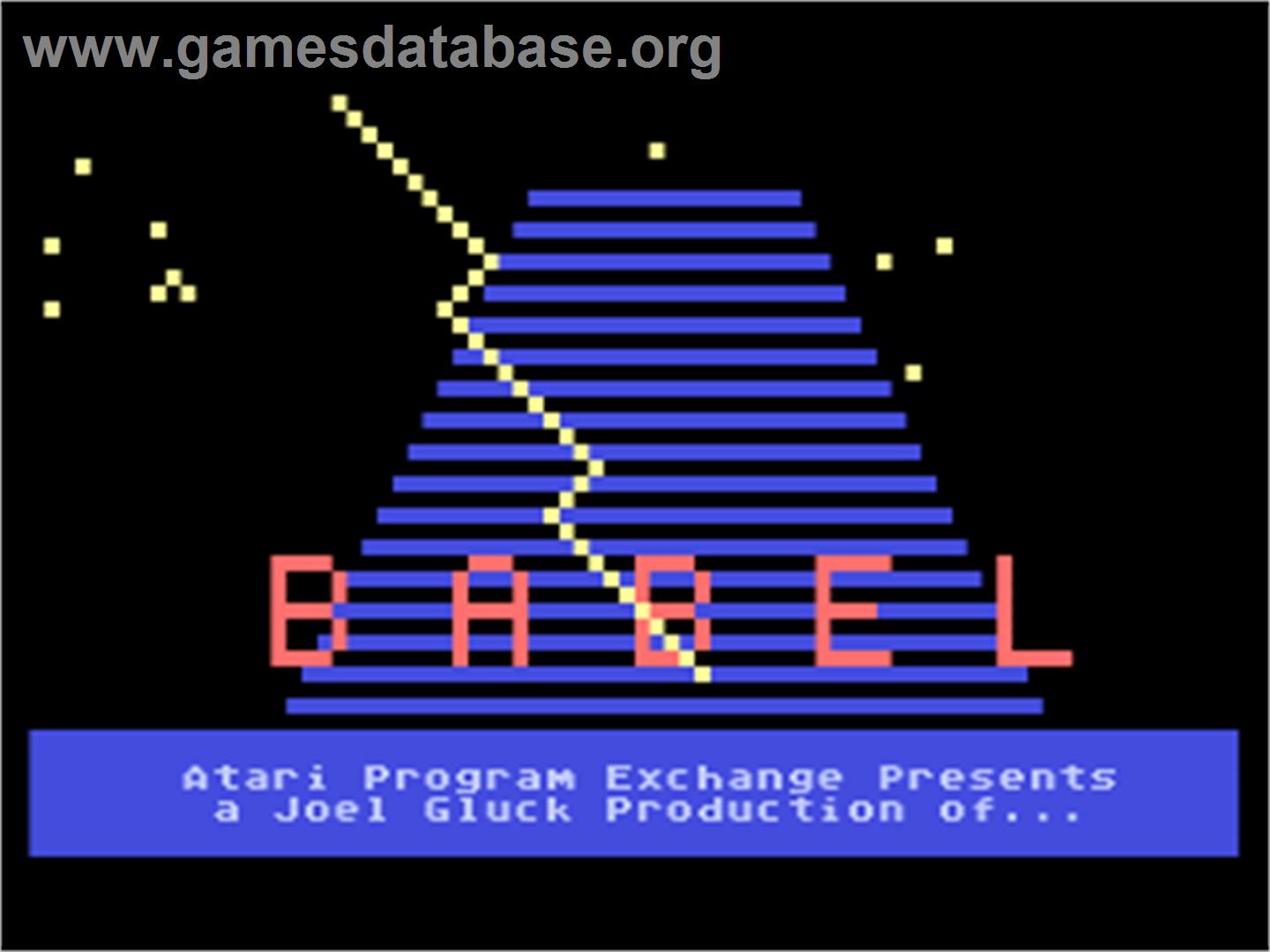 Babel - Atari 8-bit - Artwork - Title Screen