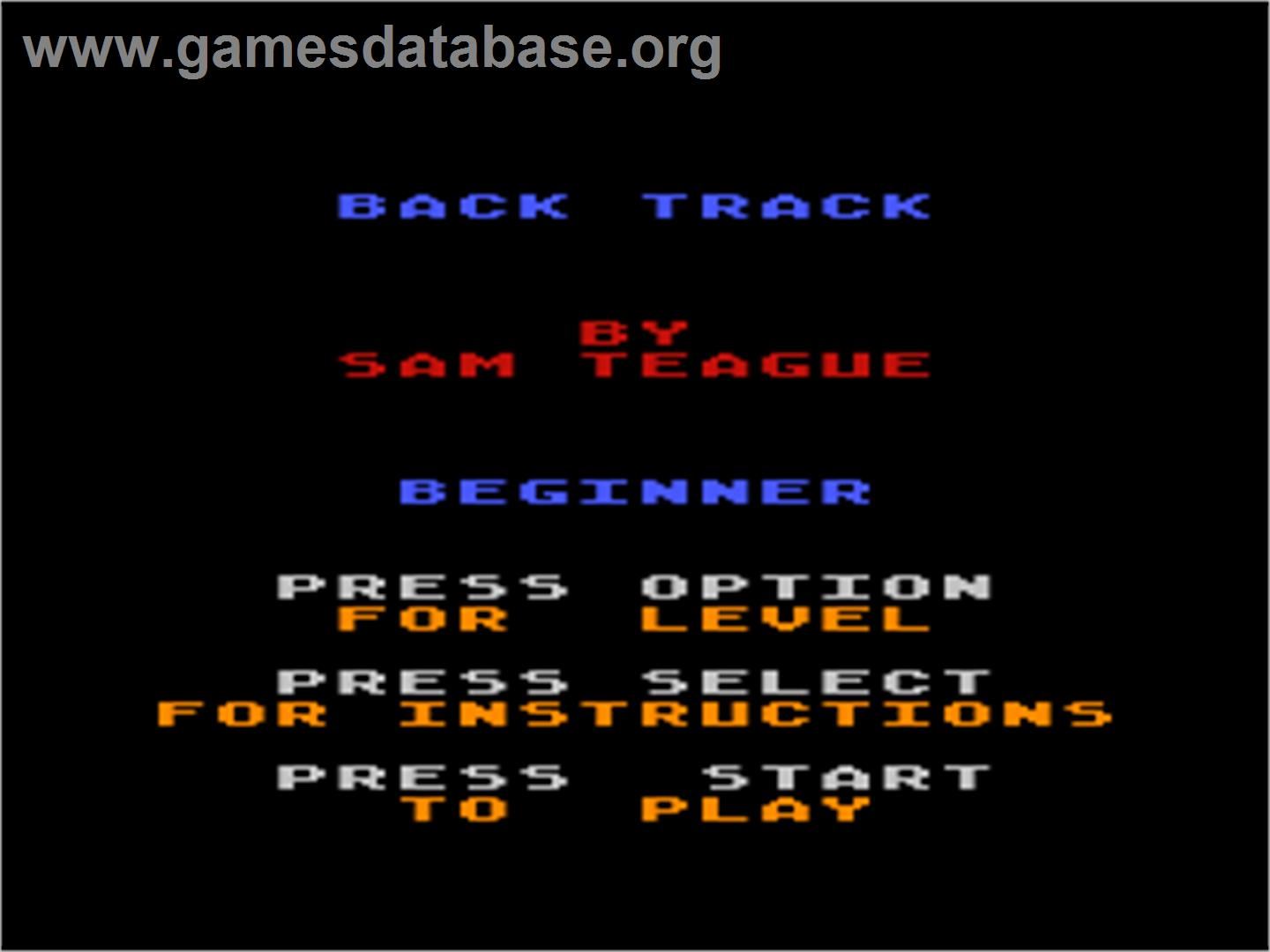 Back Track - Atari 8-bit - Artwork - Title Screen