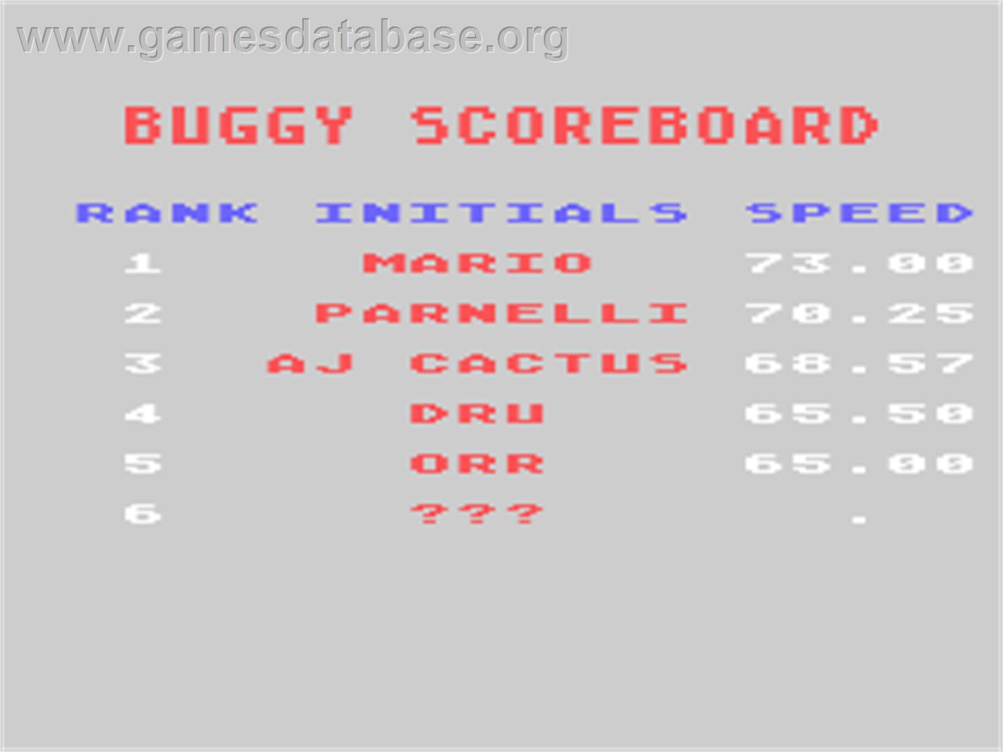 Baja Buggies - Atari 8-bit - Artwork - Title Screen