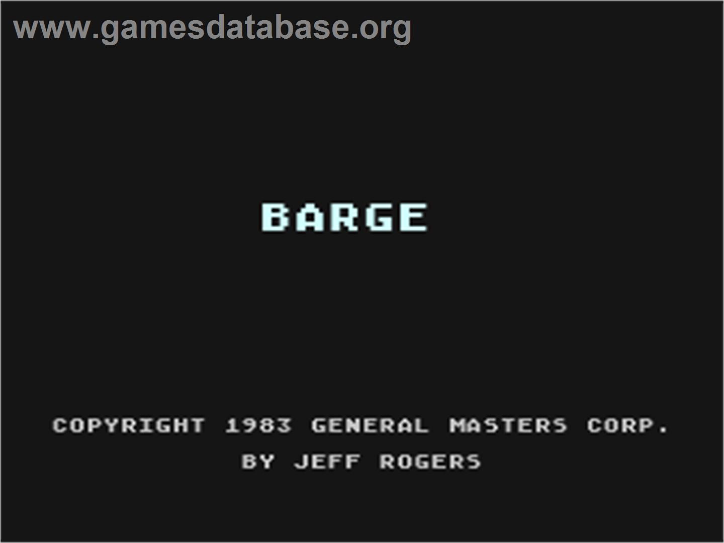 Barge - Atari 8-bit - Artwork - Title Screen