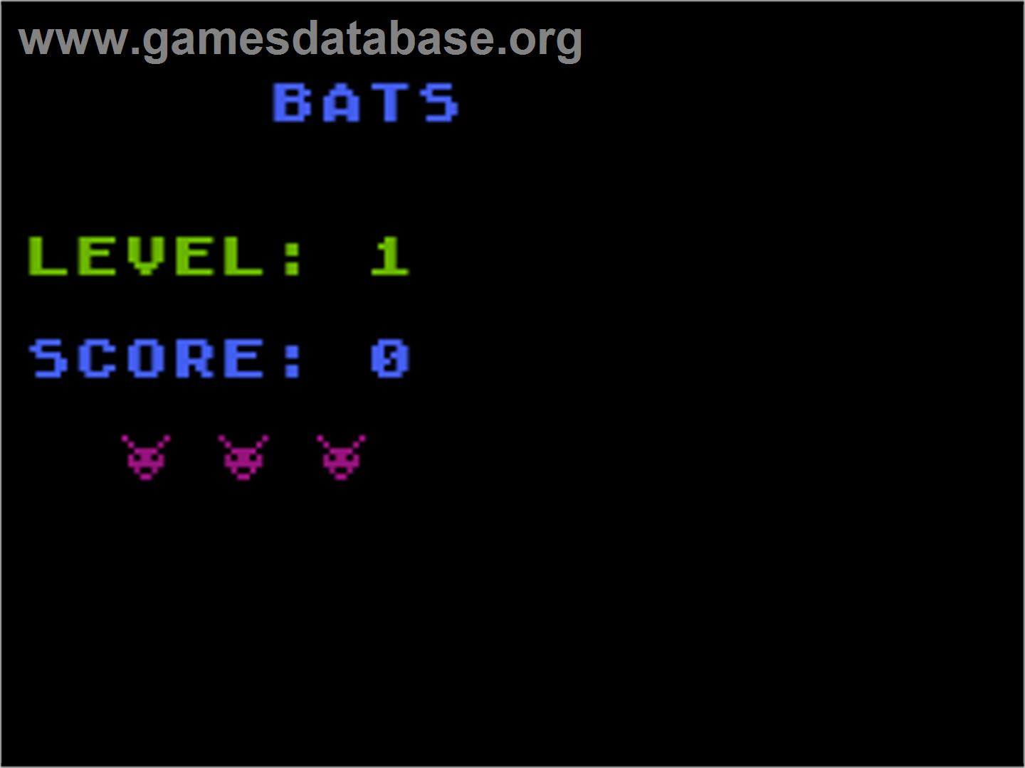 Bats - Atari 8-bit - Artwork - Title Screen