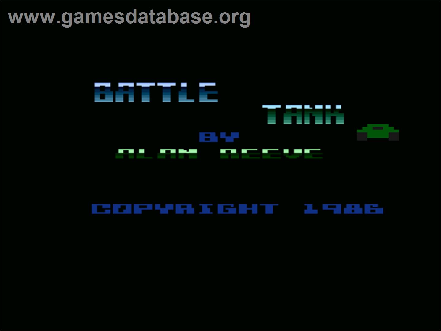 Battle Tank - Atari 8-bit - Artwork - Title Screen