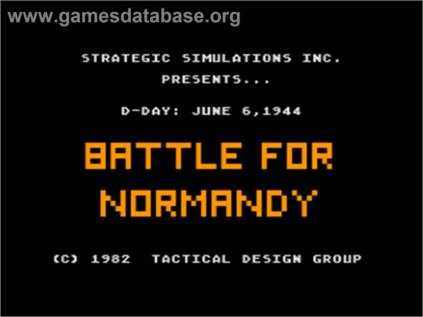 Battle for Normandy - Atari 8-bit - Artwork - Title Screen